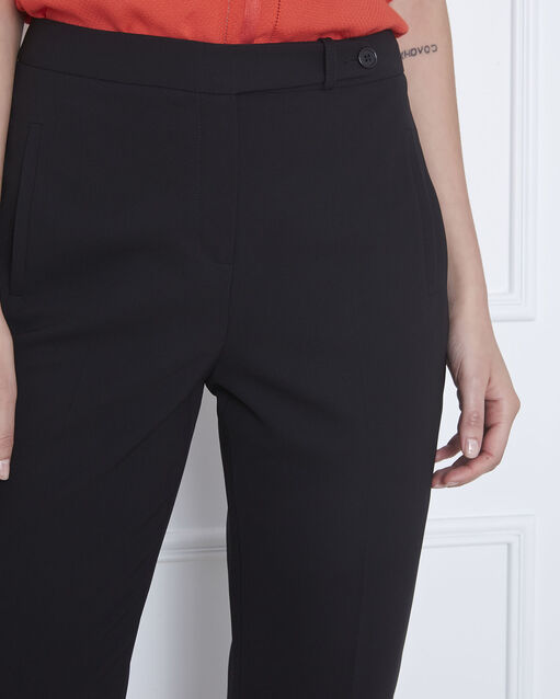 Schwarze, gerade geschnittene hose aus mikrofaser mit geknöpftem bund hugo schwarz.
