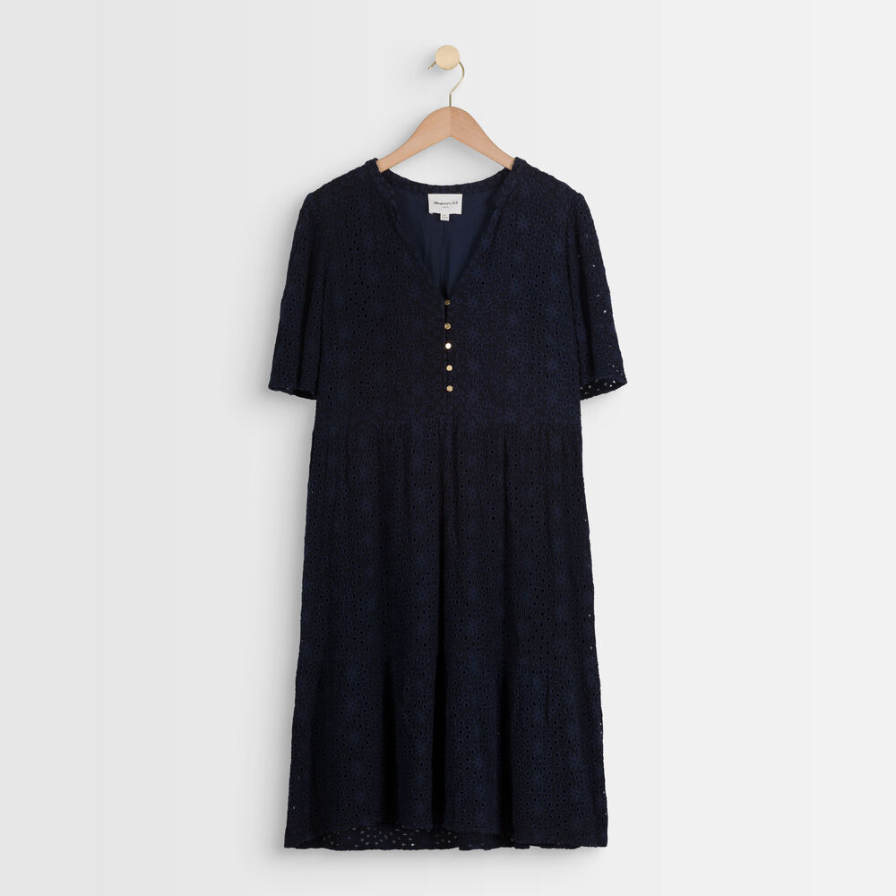 Besticktes kleid marineblau liesse encre.