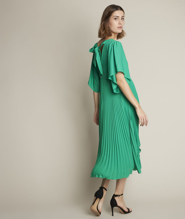 Robe plissée verte hedwige prairie.