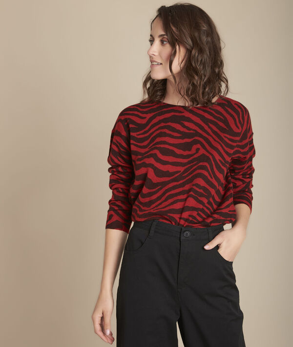 Pull imprimé zèbre tomette Felindra | 1-2-3 Pull imprimé zèbre tomette Felindra PhotoZ | 1-2-3