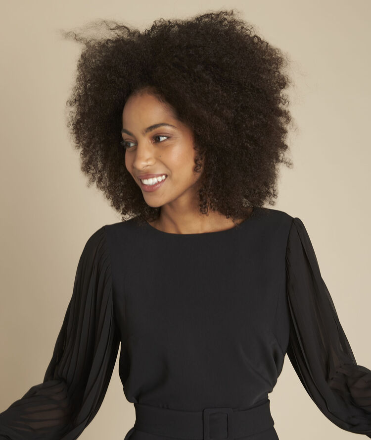 Robe noire ceinturée roxane noir.