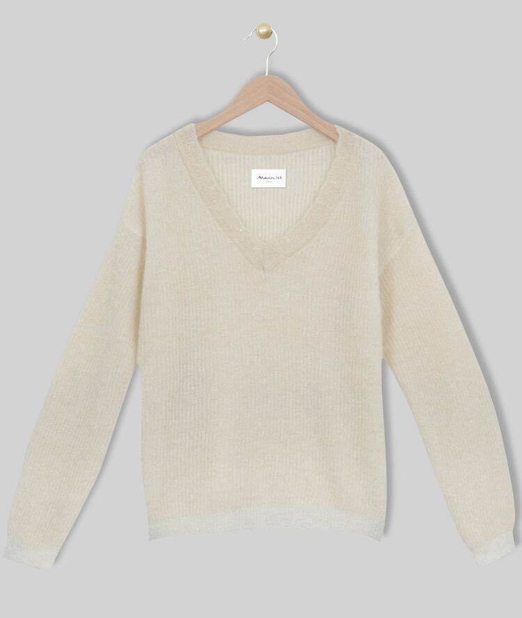 Pull écru en lurex flambeur ecru.