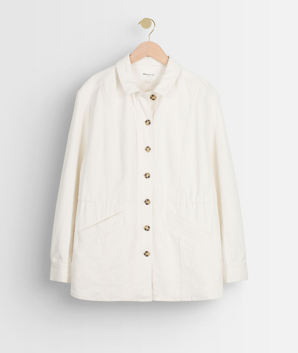 Veste en lin ivoire paolita mastic.