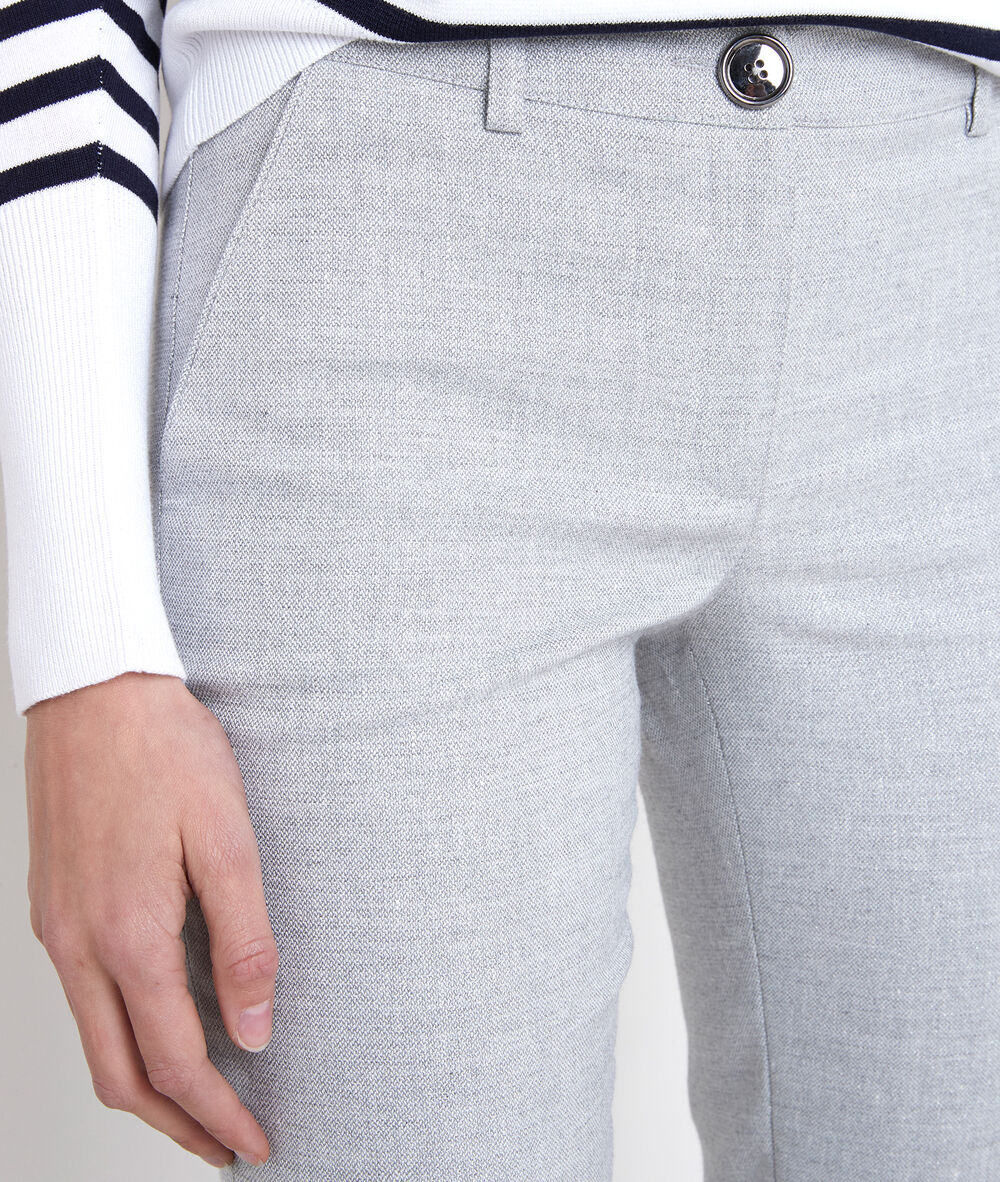 Pantalon cigarette gris lurex mei gris chine.