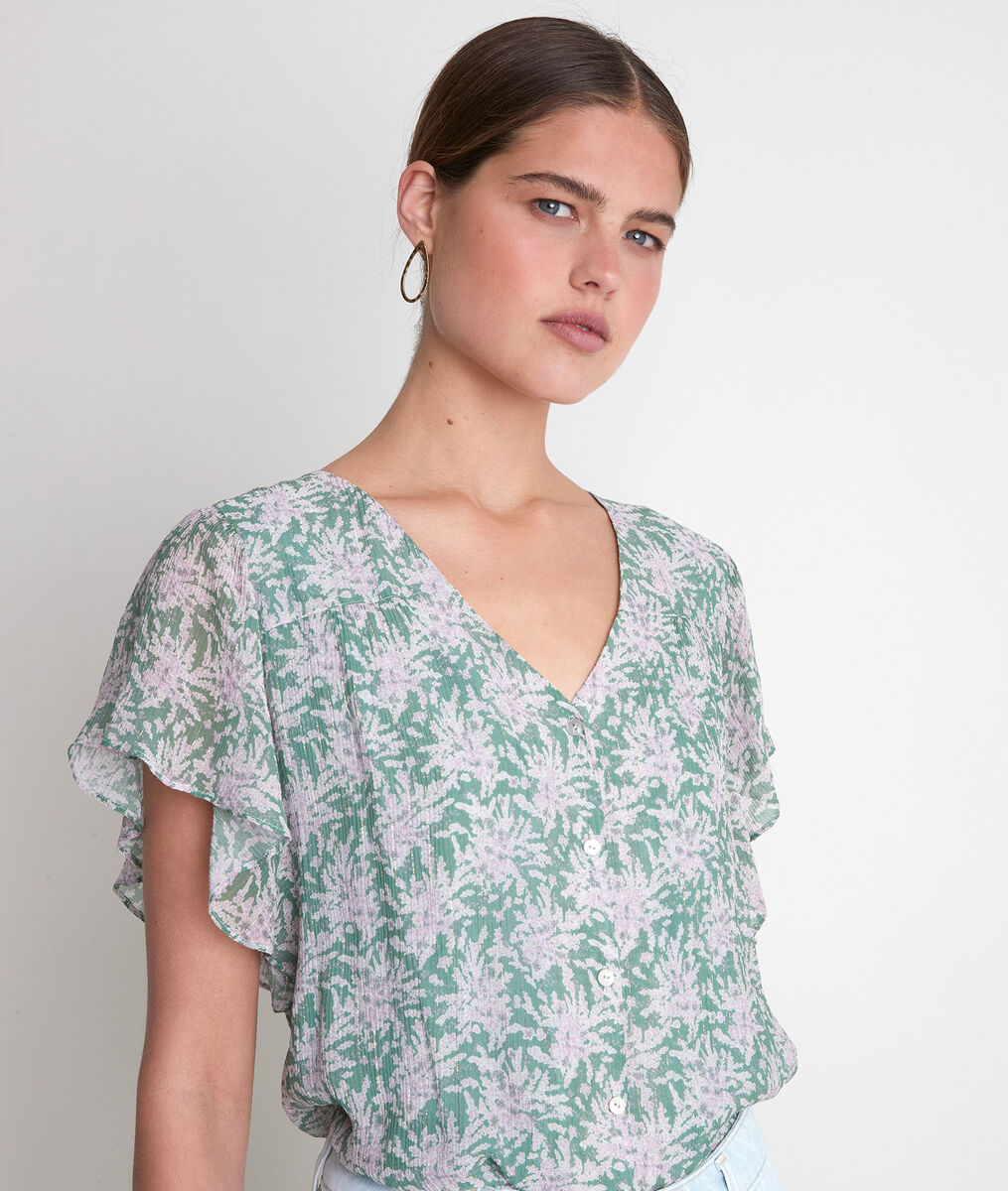 Blouse imprimée mauve pâle Elou | 1-2-3 Blouse imprimée mauve pâle Elou PhotoZ | 1-2-3