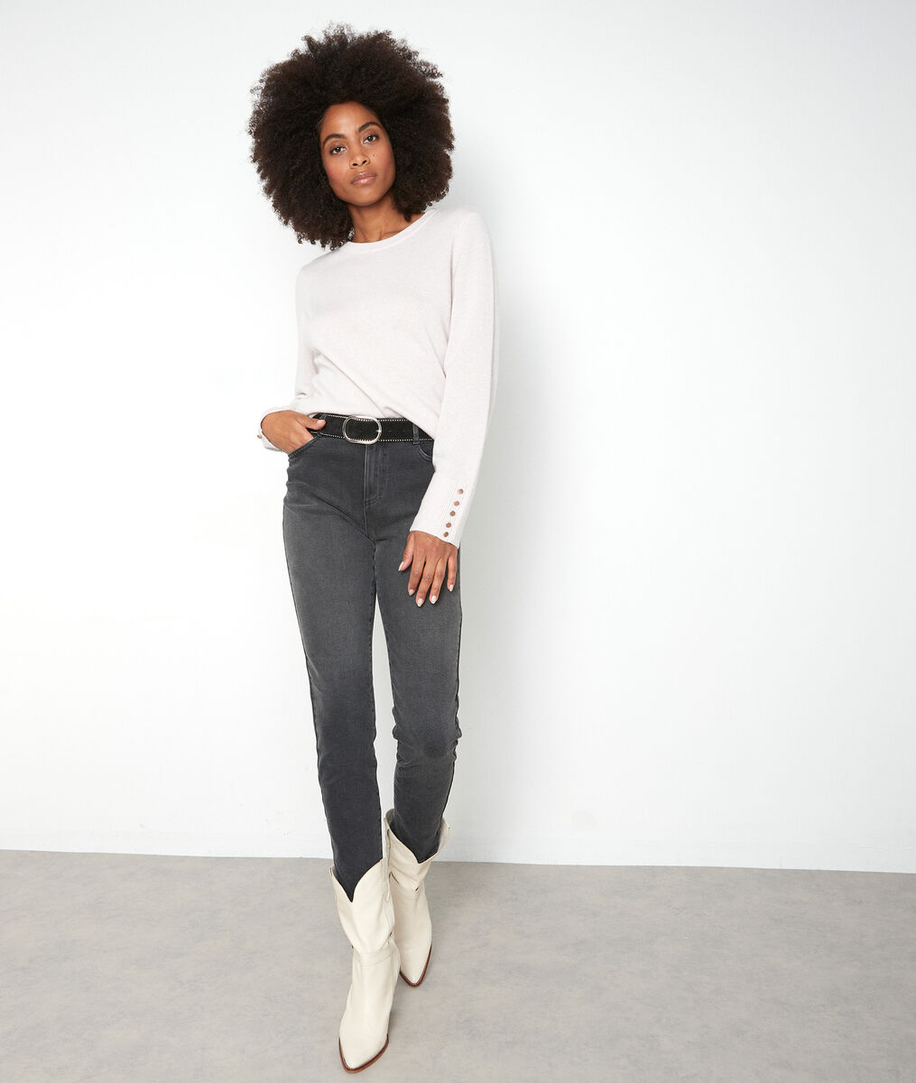 Pull classique en cachemire recyclé rose poudré Tim | 1-2-3 Pull classique en cachemire recyclé rose poudré Tim PhotoZ | 1-2-3