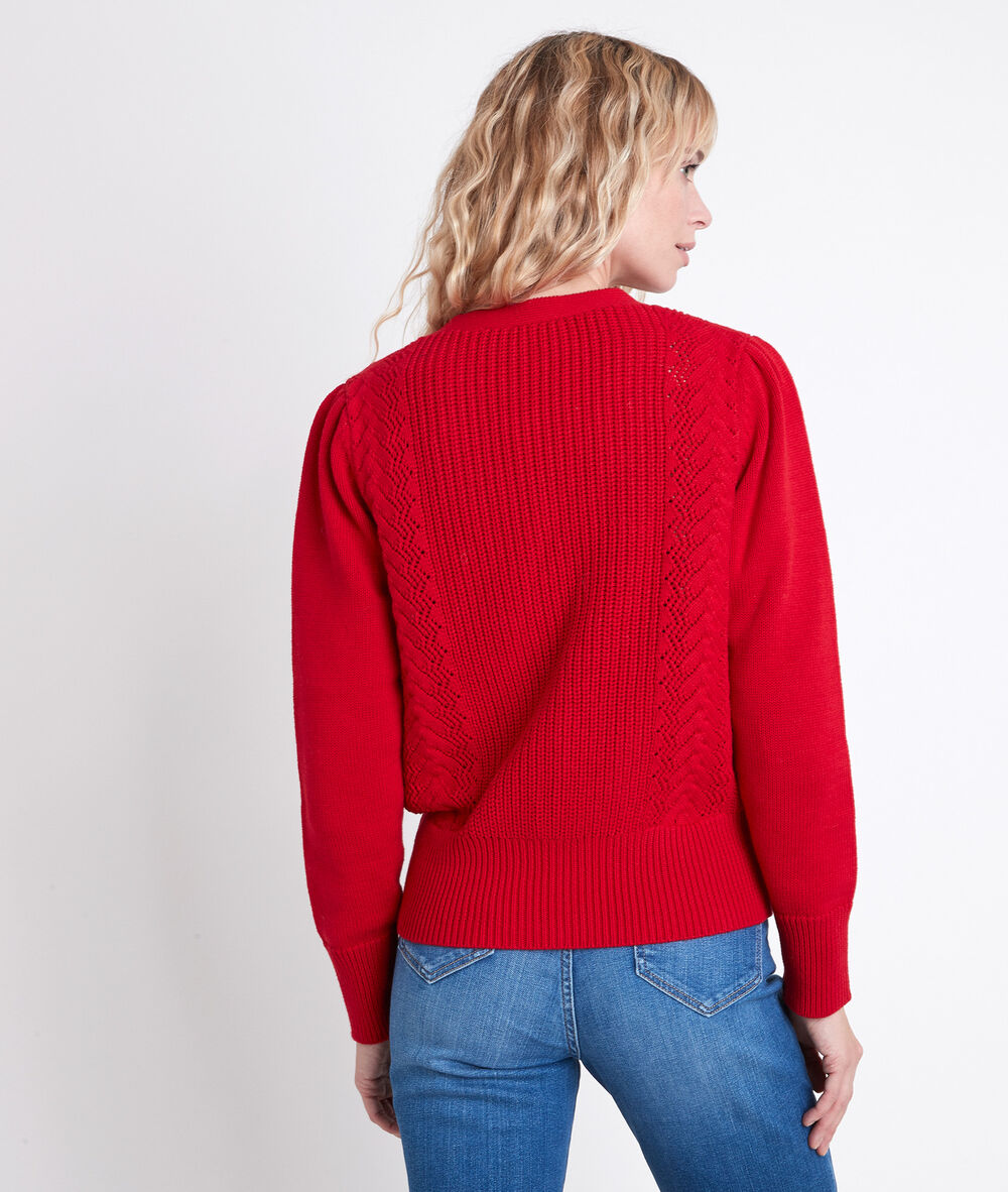 Gilet rouge en coton biologique abbie rouge.