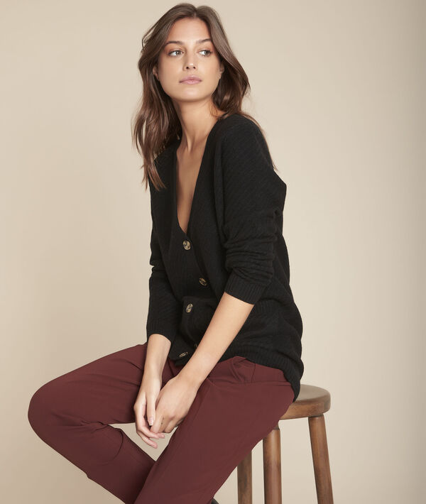 Gilet en laine noir Frimas | 1-2-3 Gilet en laine noir Frimas PhotoZ | 1-2-3