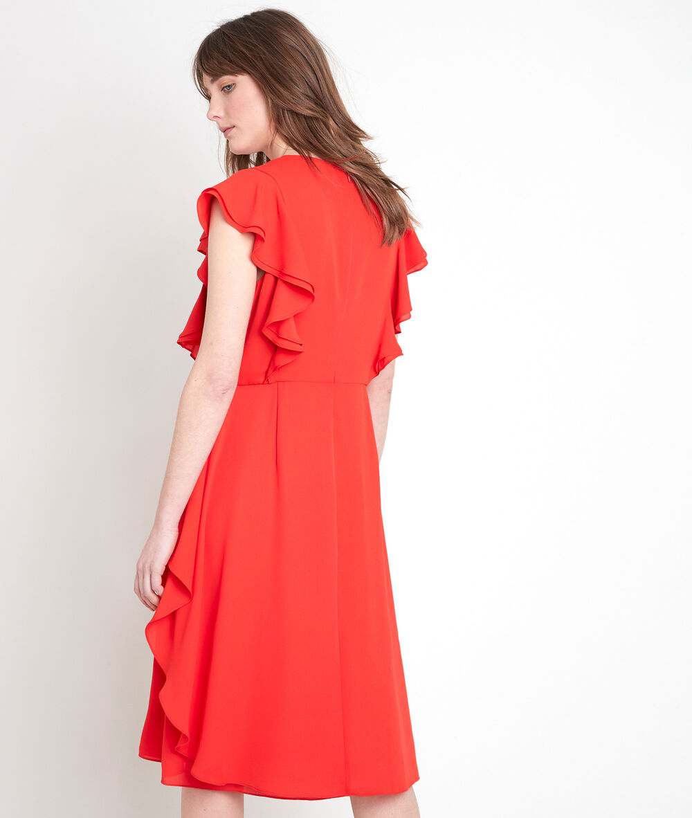 Robe à volants corail melanie corail.