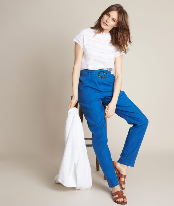 Pantalon en lin ceinturé Ilea | 1-2-3 Pantalon en lin ceinturé Ilea PhotoZ | 1-2-3