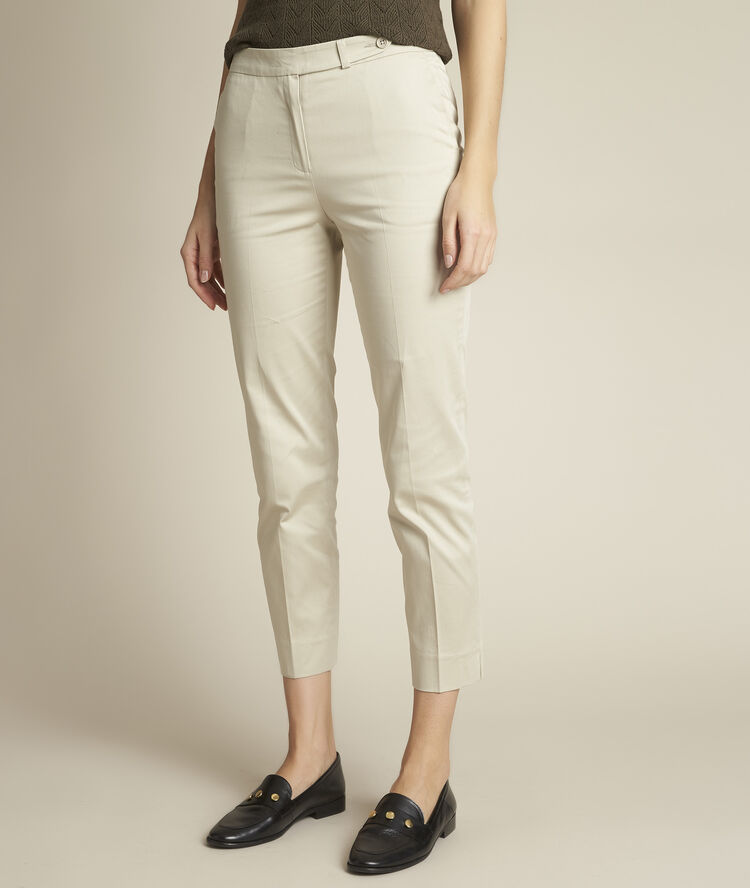 Pantalon cigarette beige rubis mastic.