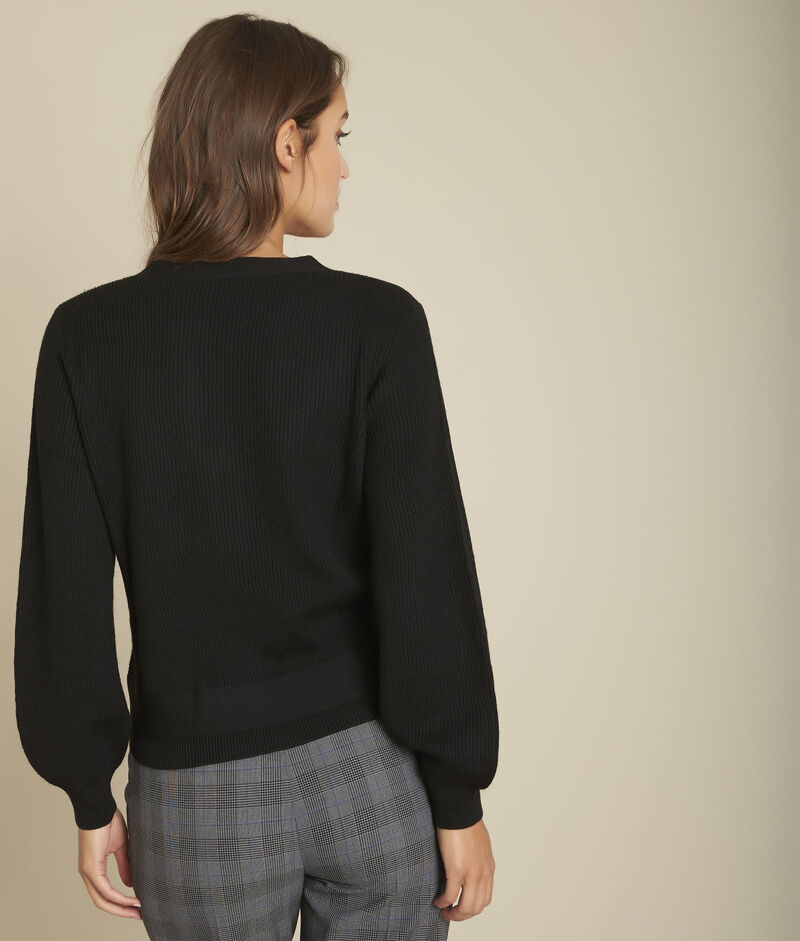 Cardigan en laine flavia noir.