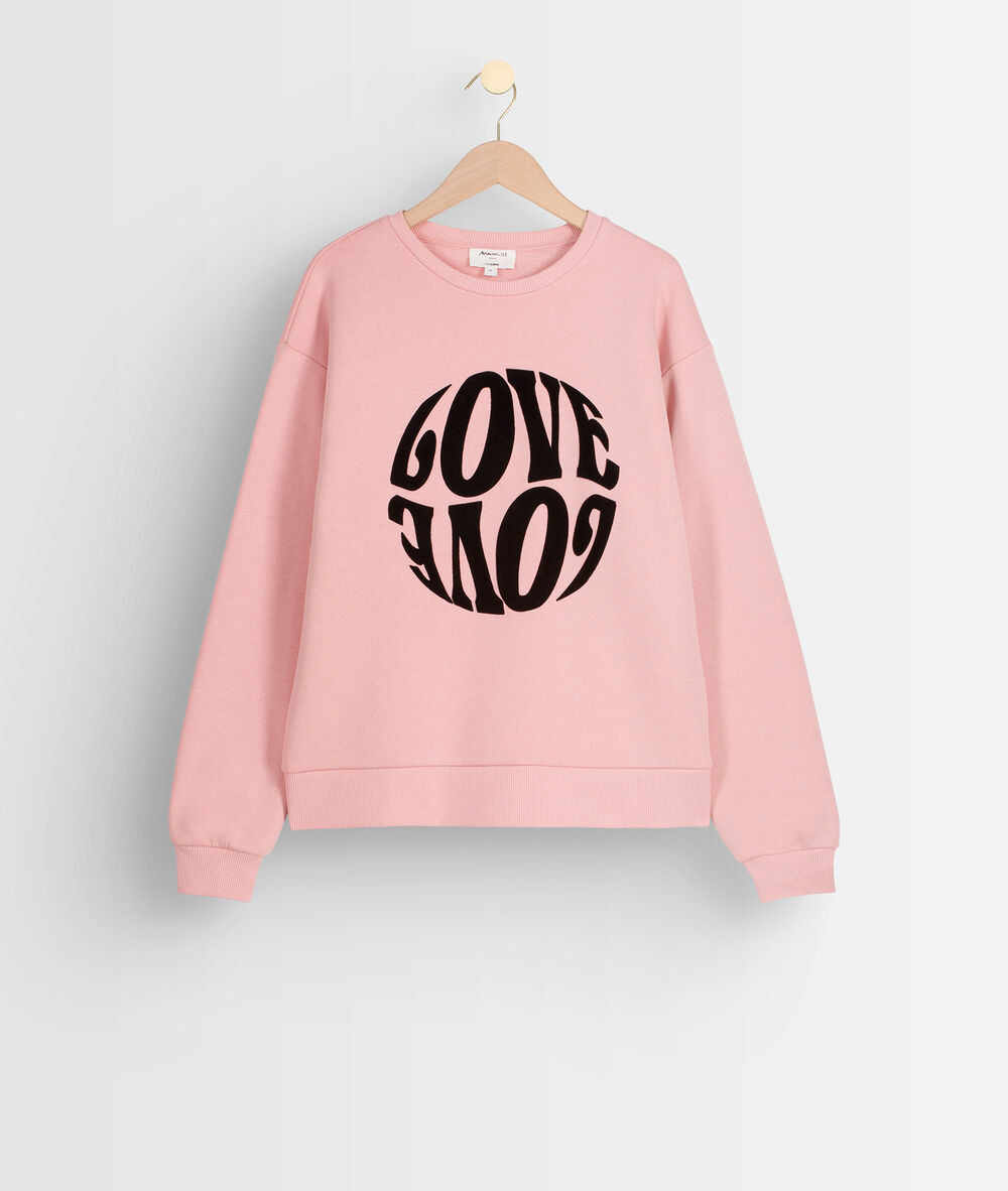 Sweat-shirt doux floqué rose eloise make up.