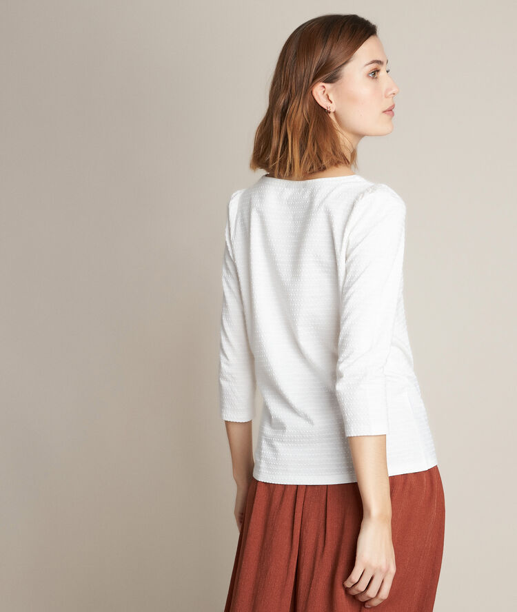 Tee-shirt en coton biologique reglisse bis ecru.