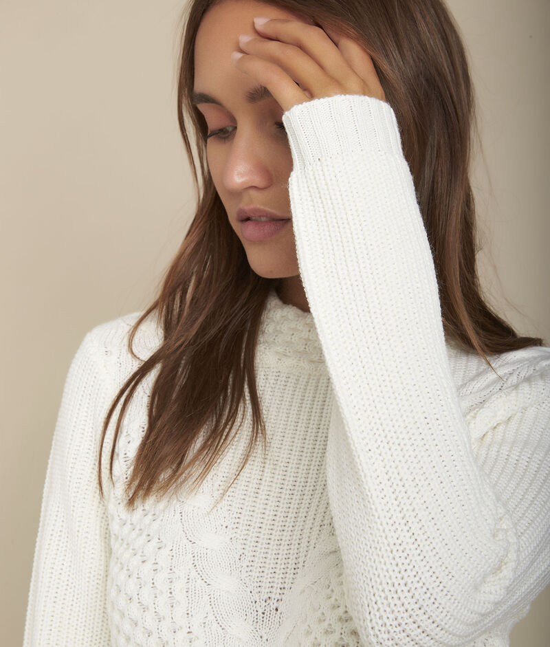 Pull torsadé écru frisquet ecru.