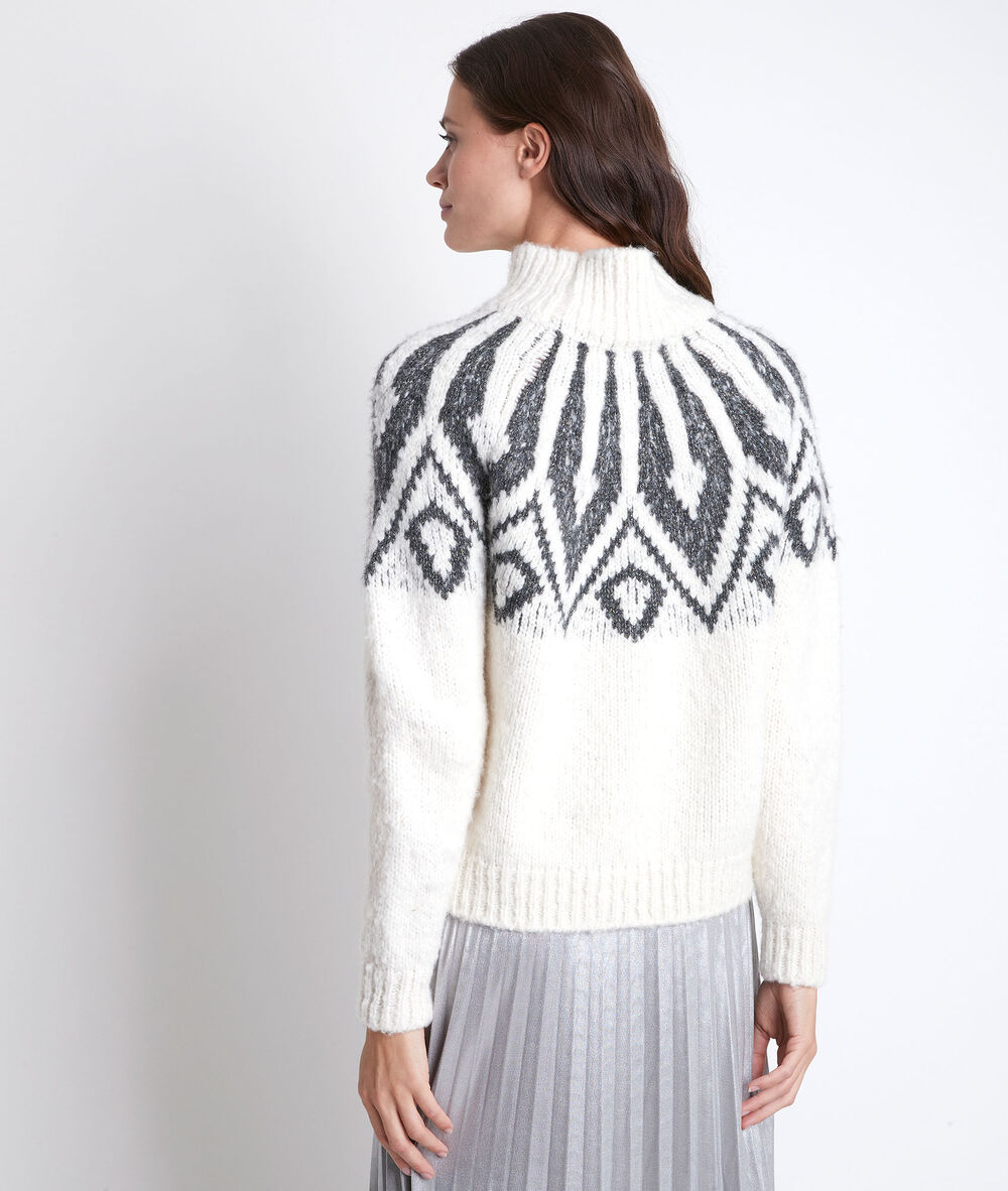 Pull jacquard crème ravi creme.