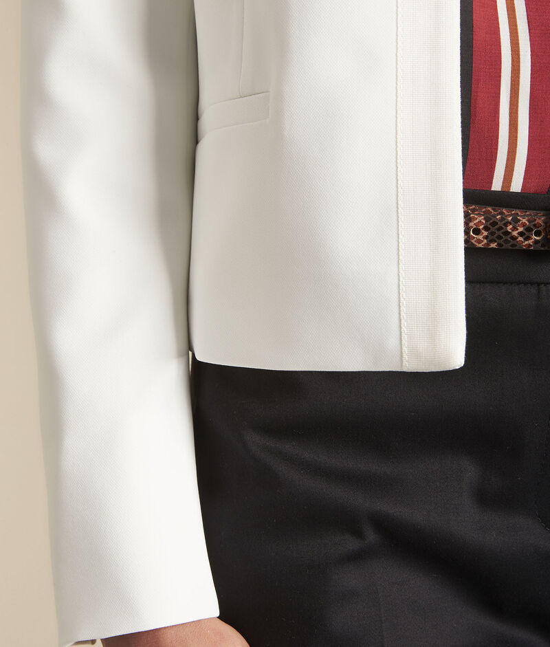 Veste écrue gros grain en microfibre charme ecru.