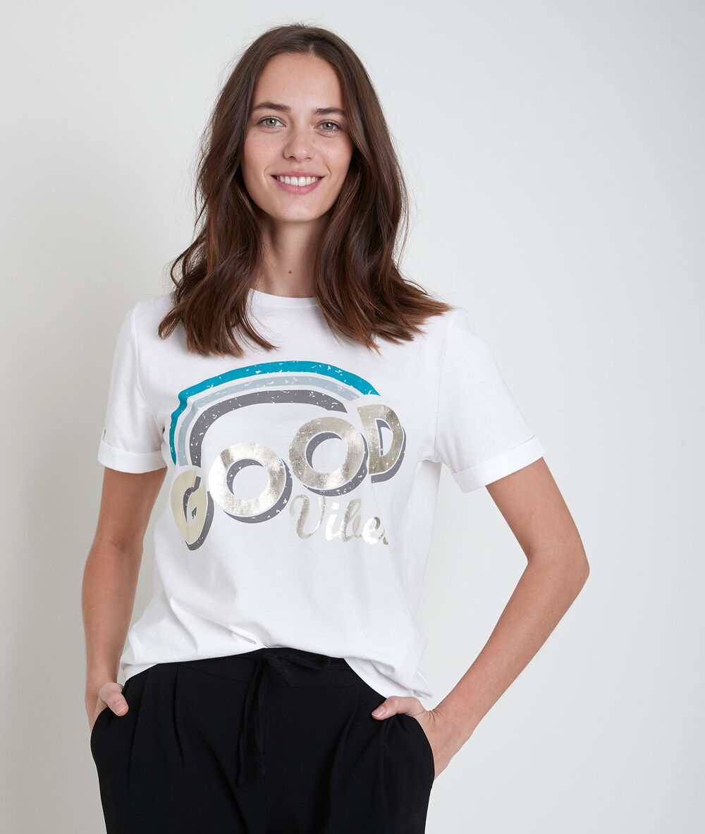 Tee-shirt sérigraphié blanc irock blanc.