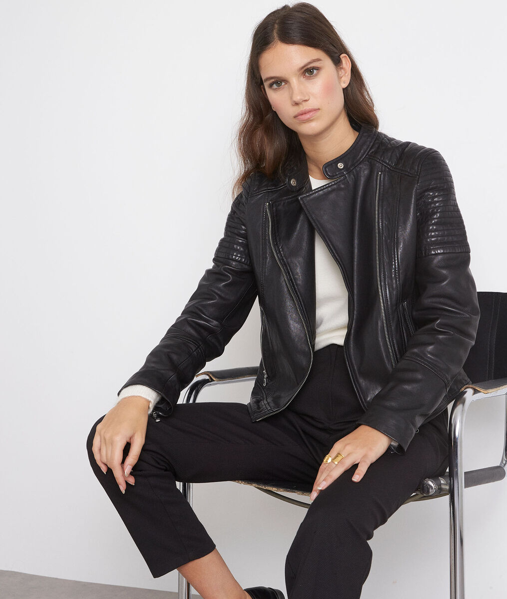Blouson de motard en cuir noir Ridley | 1-2-3 Blouson de motard en cuir noir Ridley PhotoZ | 1-2-3