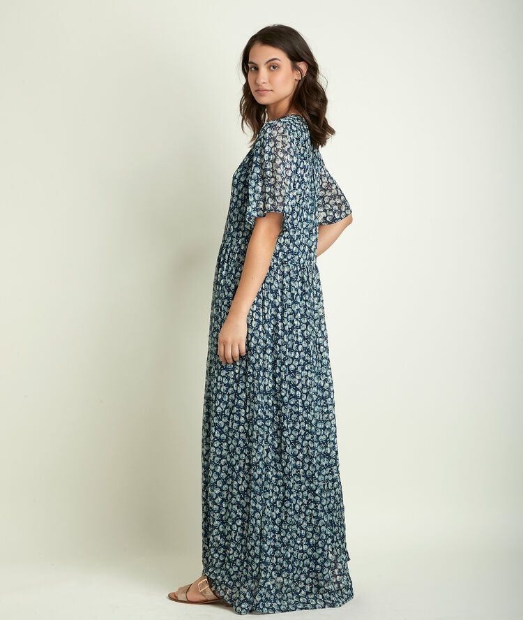 Robe longue imprimée cheminie lichen.