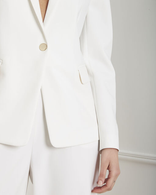 Veste blanche microfibre boutons dorés christie blanc casse.