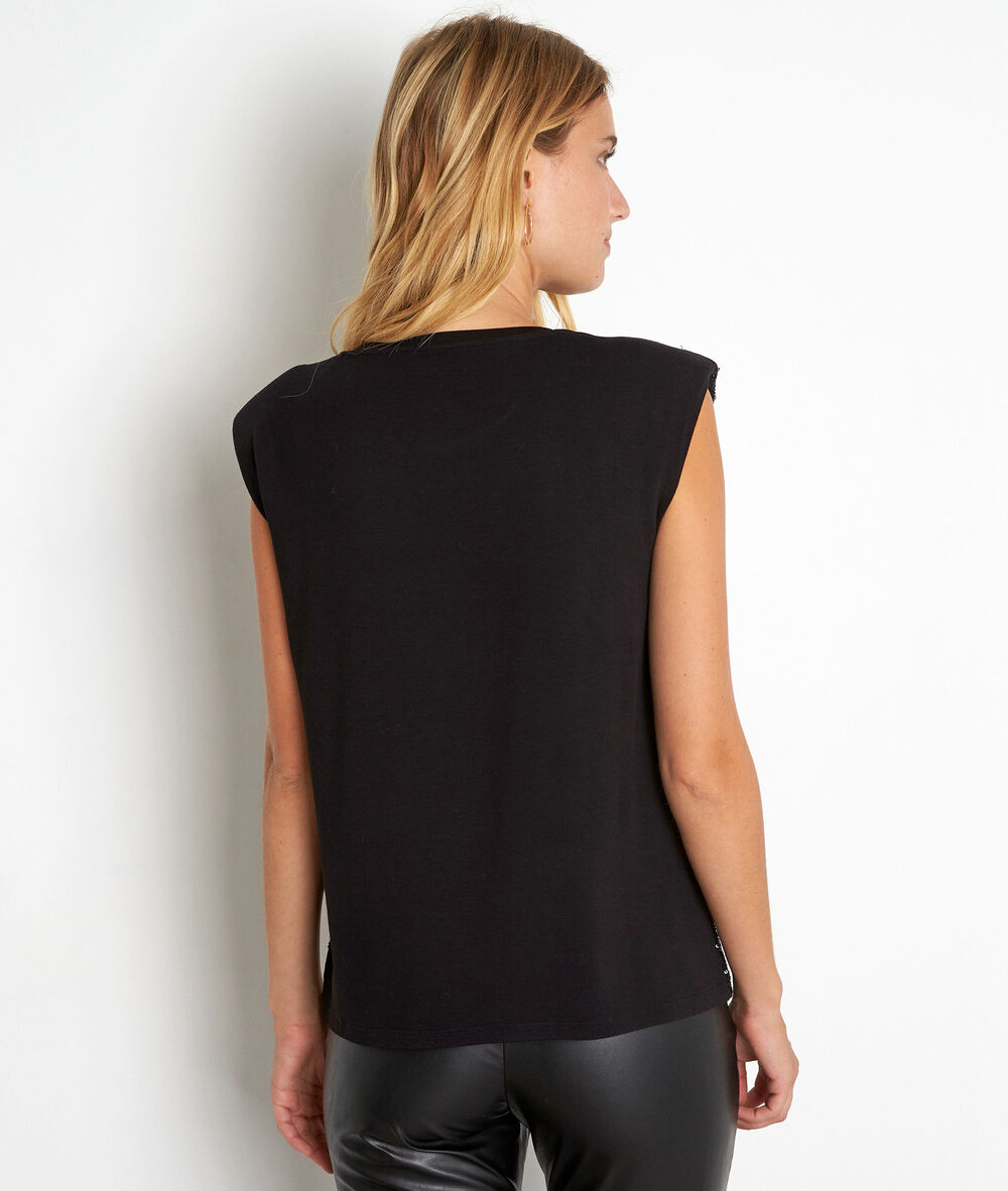 Top à sequins dolga noir.