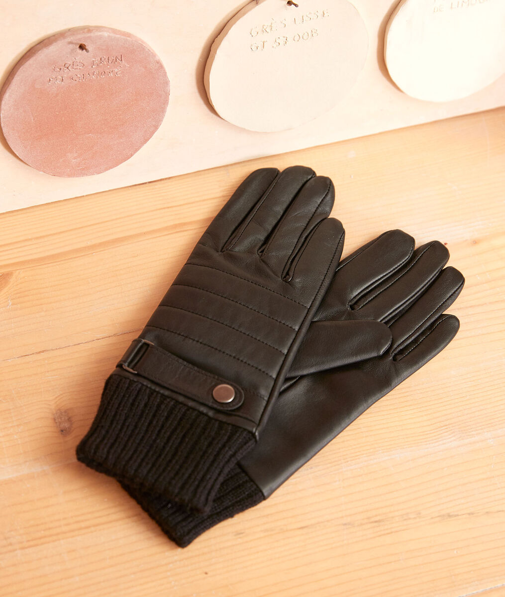 Gants en cuir noirs Ulysse | 1-2-3 Gants en cuir noirs Ulysse PhotoZ | 1-2-3