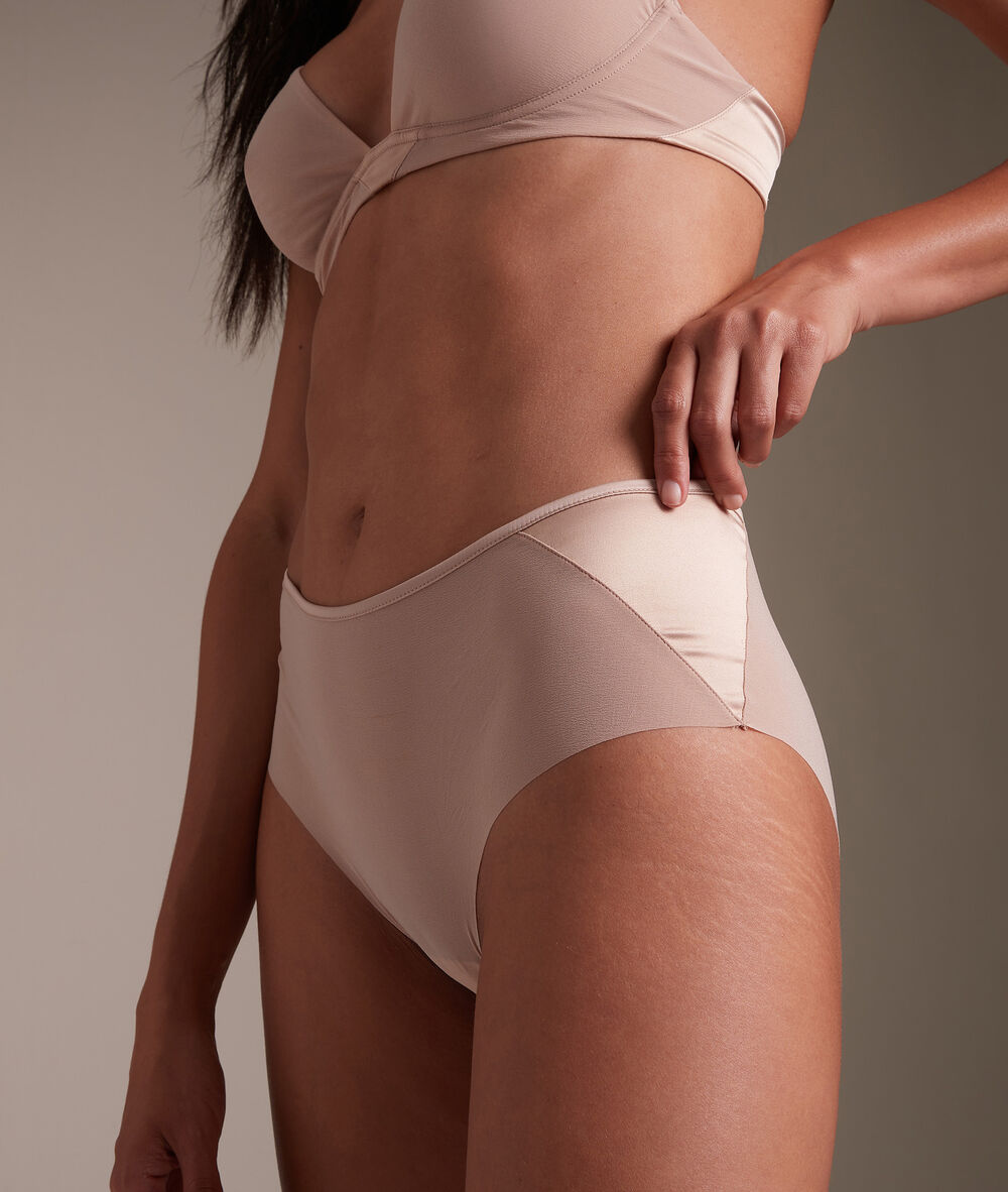Shorty en microfibre nude colette naturel.