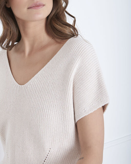 Pull poudre maille ajourée annecy poudre.