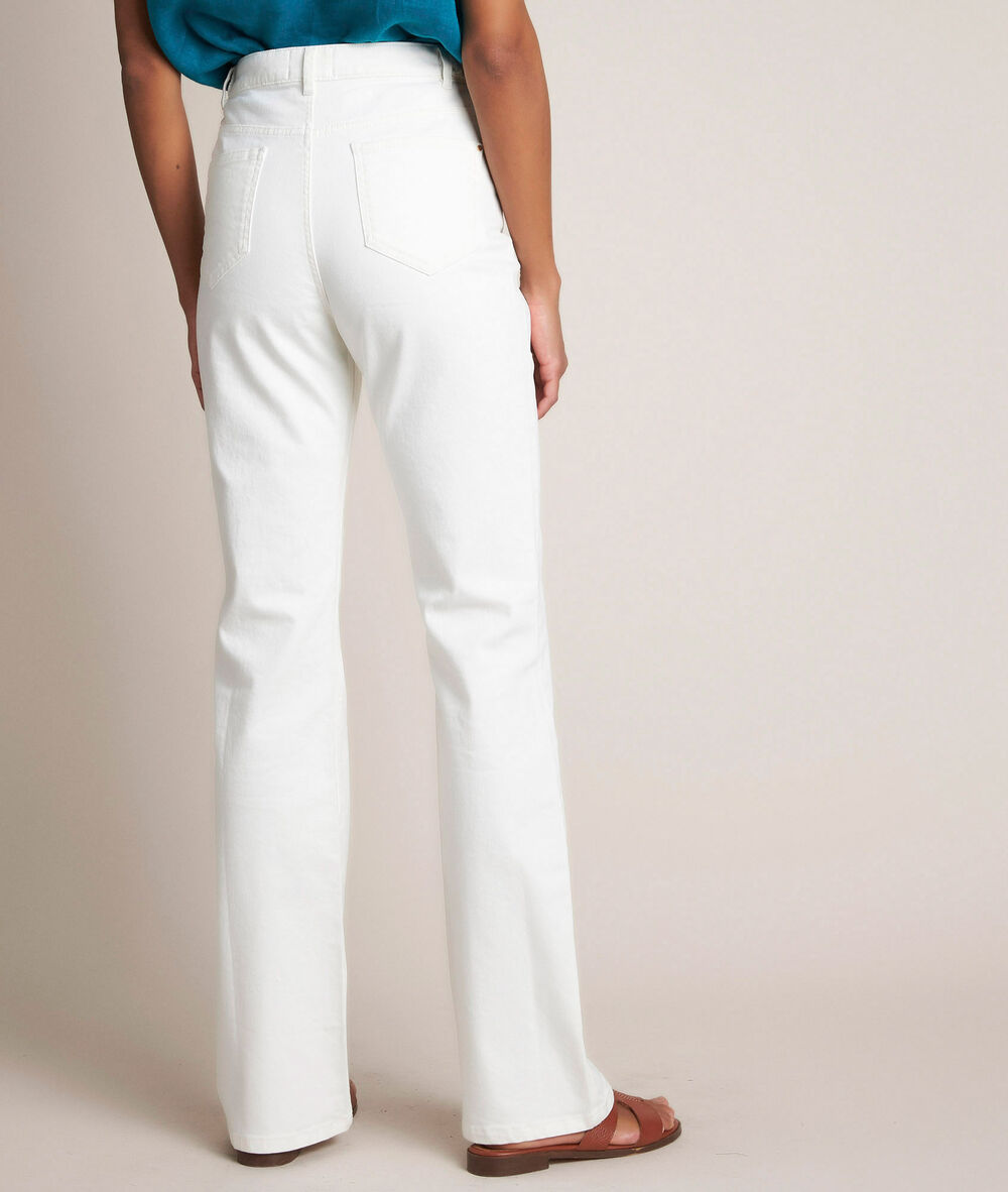 Le vintage flare : jean tressé écru saphir ecru.