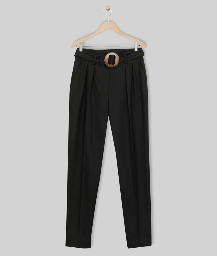 Pantalon paperbag iris noir.