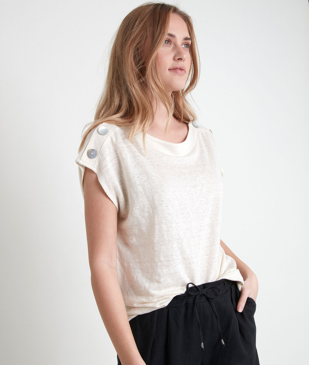 Top en lin biologique vanille Iroyal | 1-2-3 Top en lin biologique vanille Iroyal PhotoZ | 1-2-3