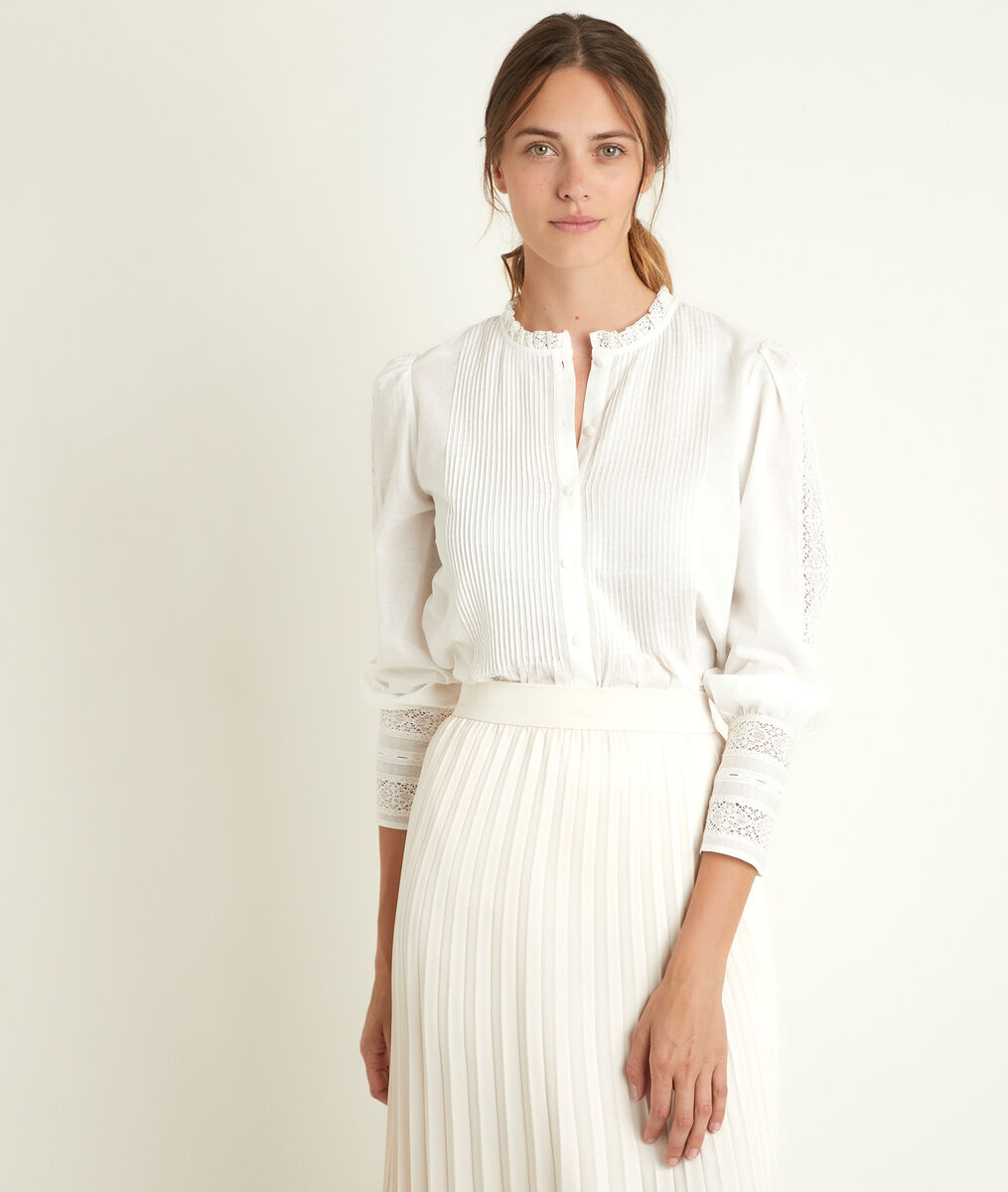 Blouse en dentelle écrue Jena | 1-2-3 Blouse en dentelle écrue Jena PhotoZ | 1-2-3
