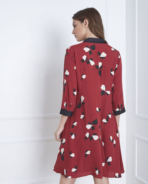 Robe rouge imprimée lamour grenat.