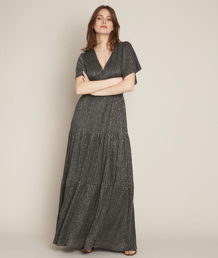 Robe longue lurex chantal feuille.