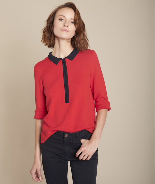 Pull rouge milano col polo Formule | 1-2-3 Pull rouge milano col polo Formule PhotoZ | 1-2-3