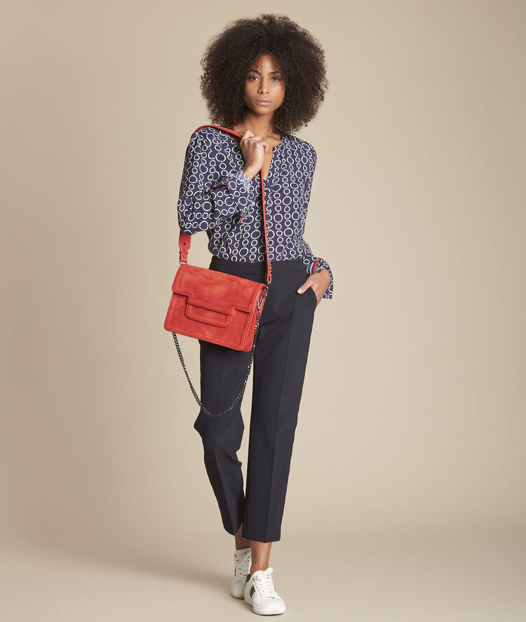 Marineblaue bluse mit ketten-motiv marin marineblau.