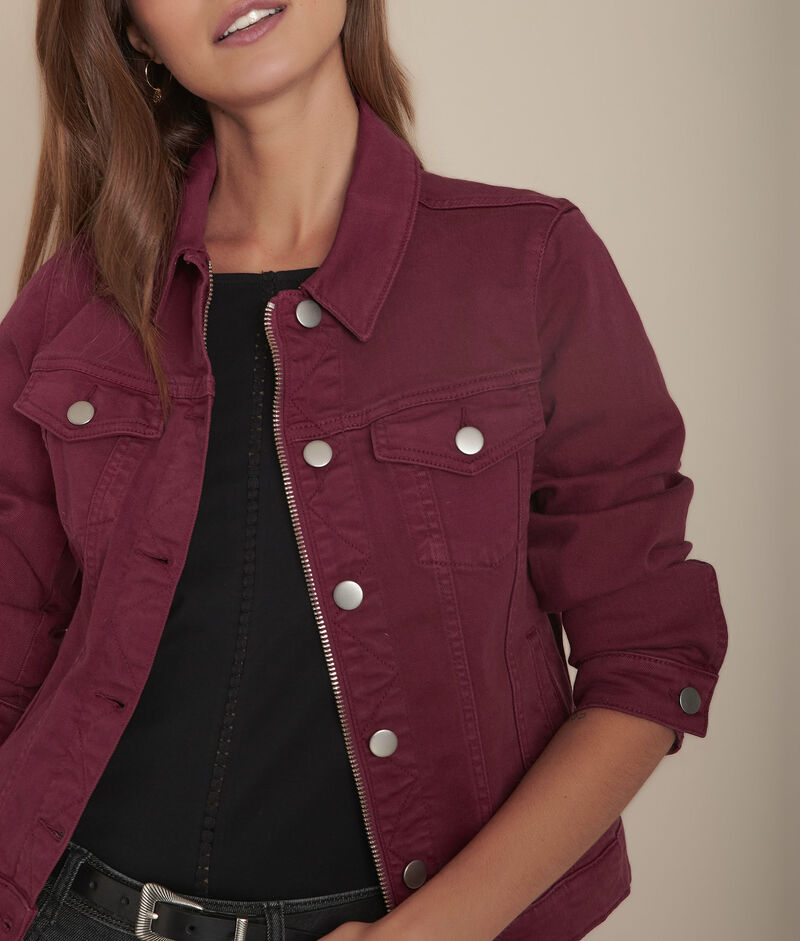 Veste en jean merlot clem bordeaux.