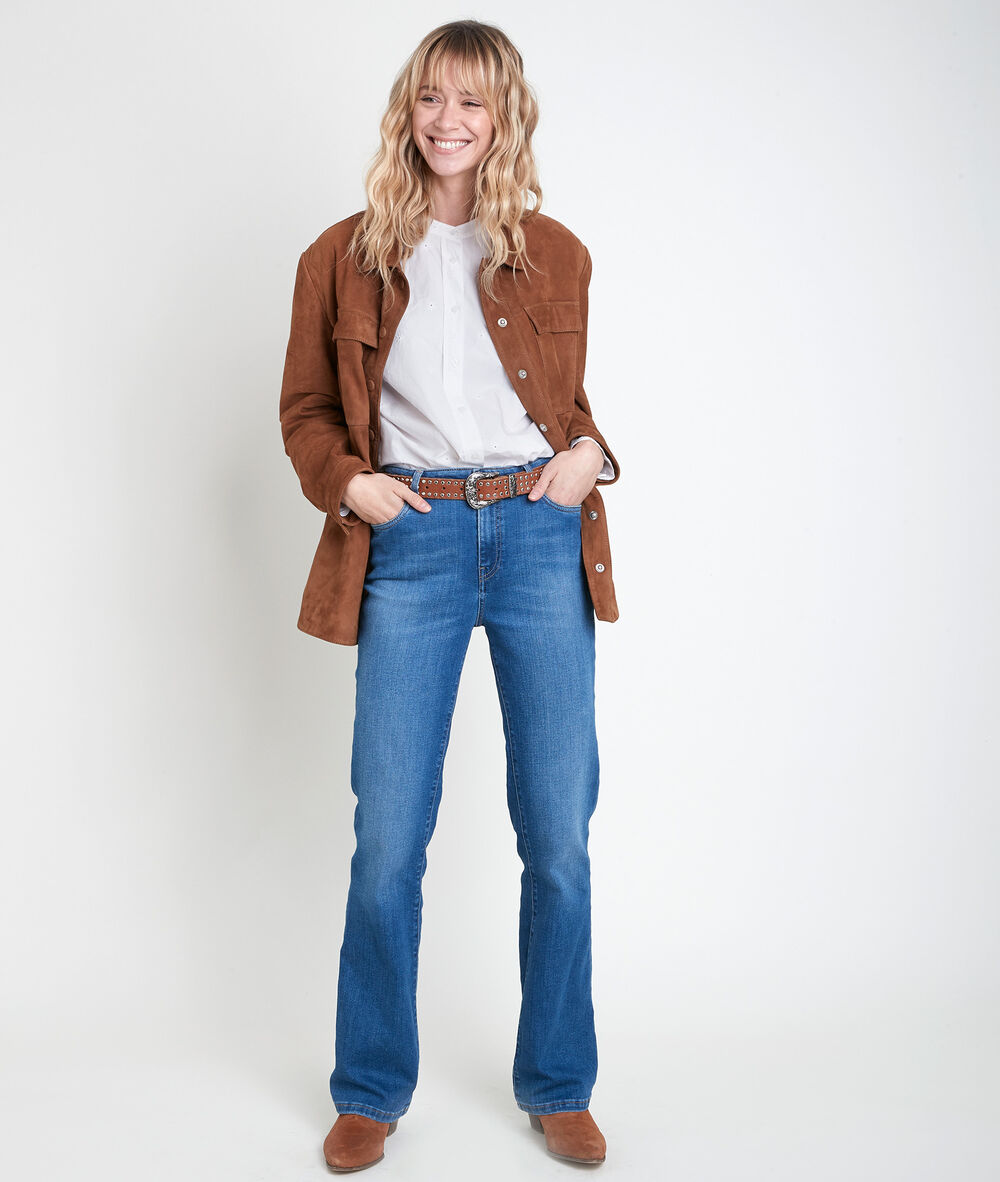 Camelfarbenes jackenhemd aus veloursleder poppy camel.