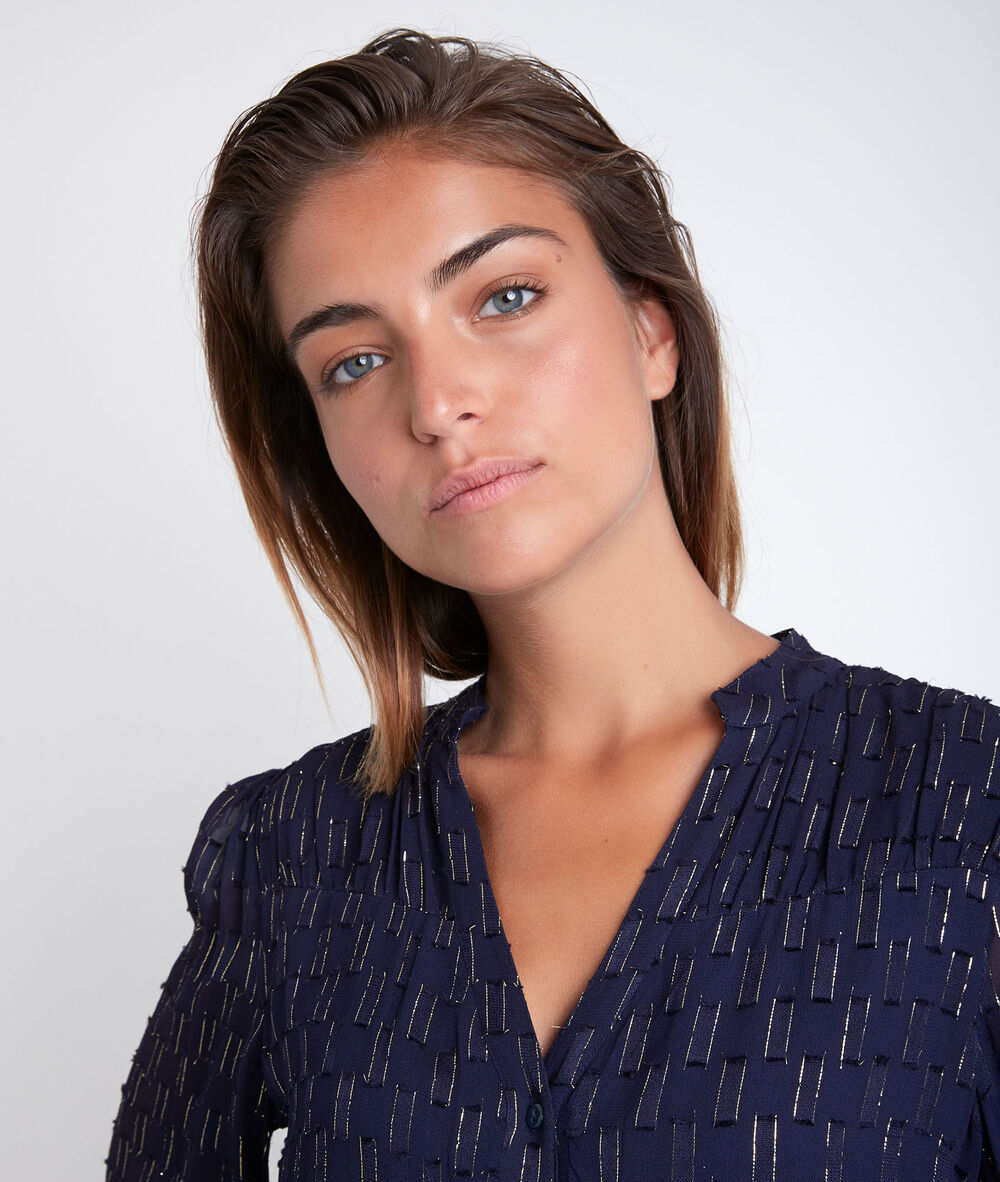 Robe marine à lurex cassandra marine.