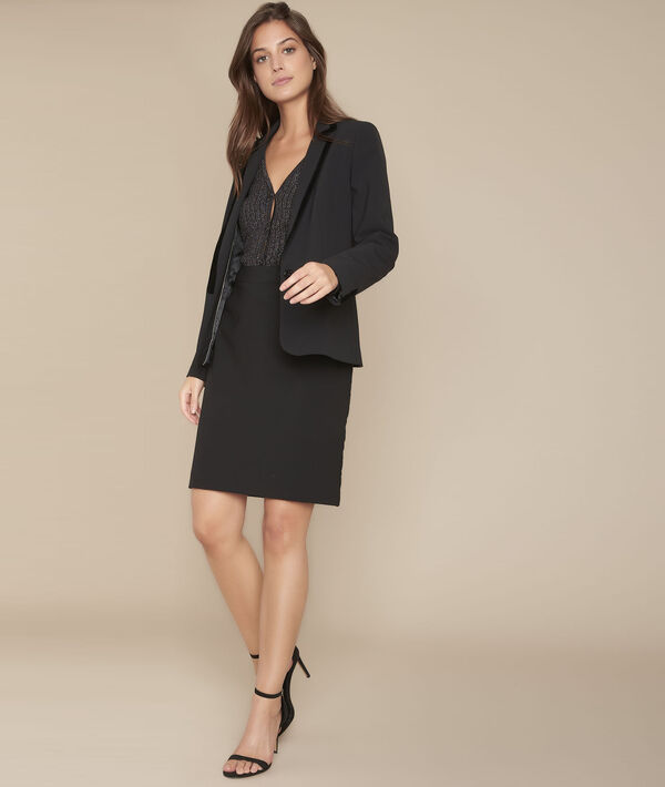 Jupe droite en microfibre velours Kathia | 1-2-3 Jupe droite en microfibre velours Kathia PhotoZ | 1-2-3