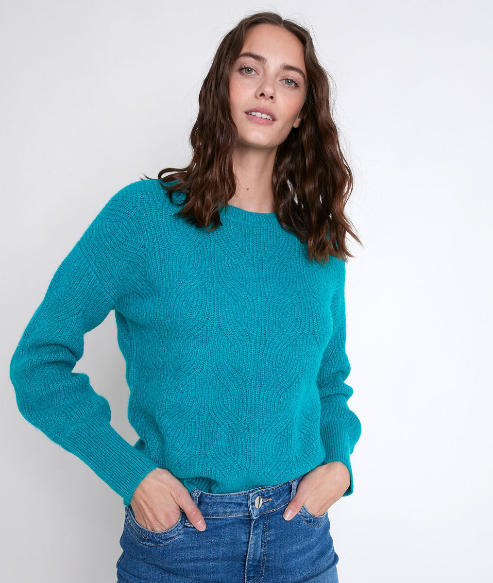 Pull en laine responsable turquoise Aleka | 1-2-3 Pull en laine responsable turquoise Aleka PhotoZ | 1-2-3