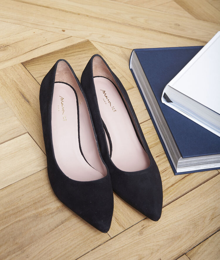 Zwarte leren pumps lili noir.