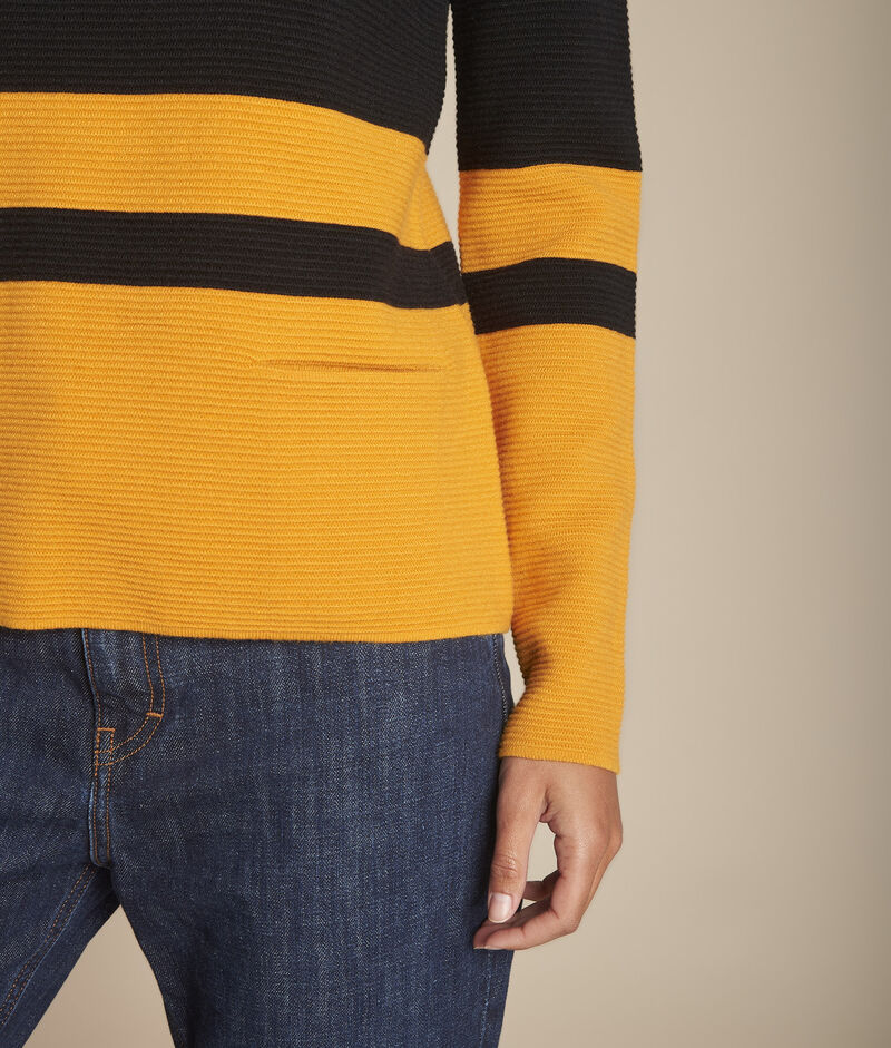 Pull noir ottoman rayures felicidad noir.