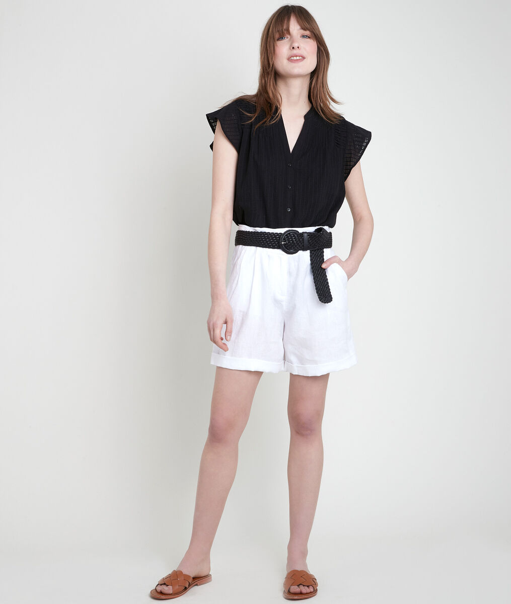Short en lin certifié blanc Fariel | 1-2-3 Short en lin certifié blanc Fariel PhotoZ | 1-2-3