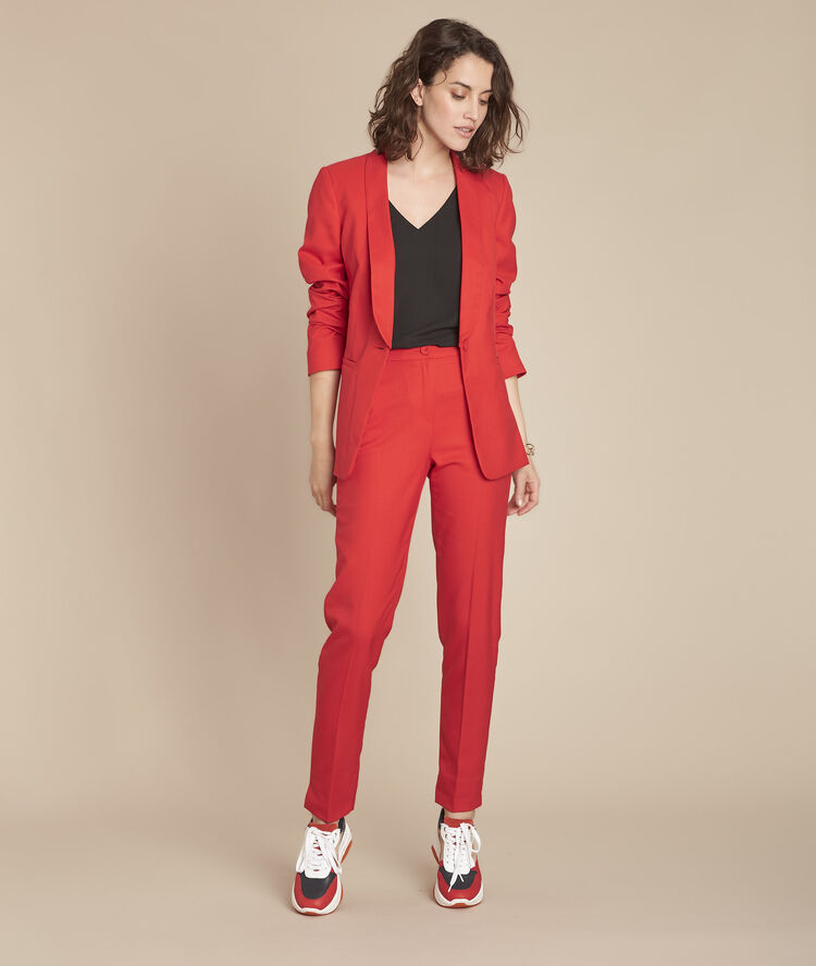 Rode sigaretbroek met plooien emile grenade.