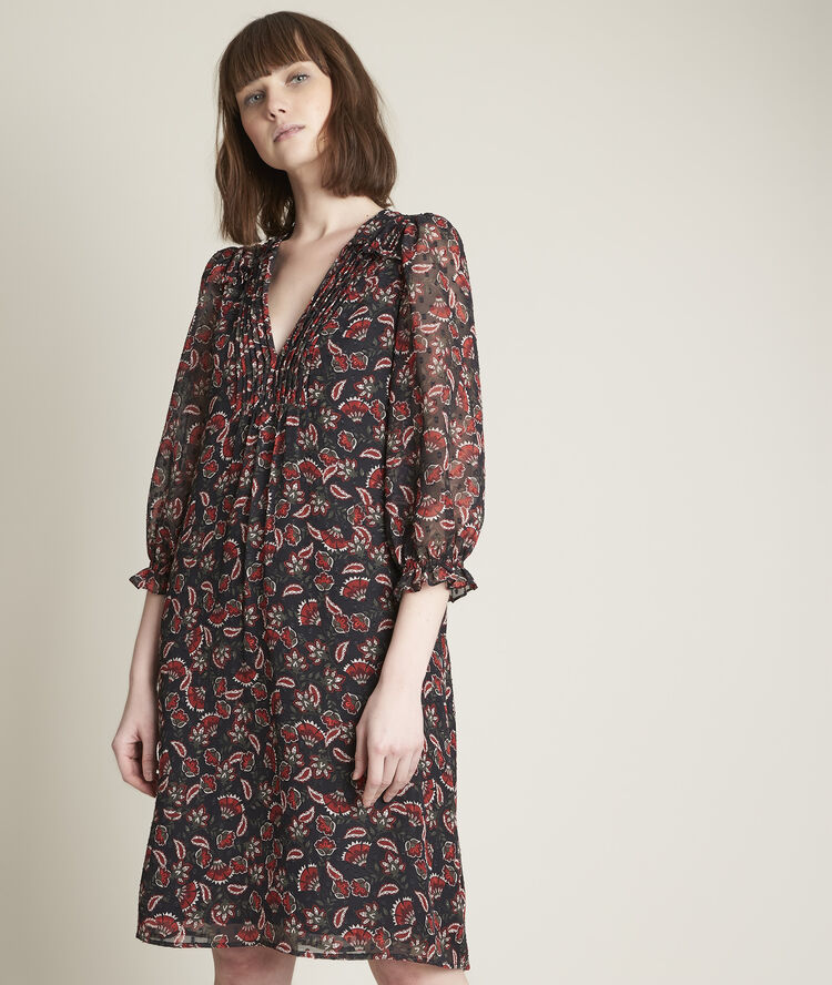 Korte jurk met print claudia zwart.