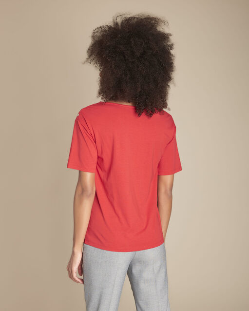 Tee-shirt rouge col bateau calvi grenade.