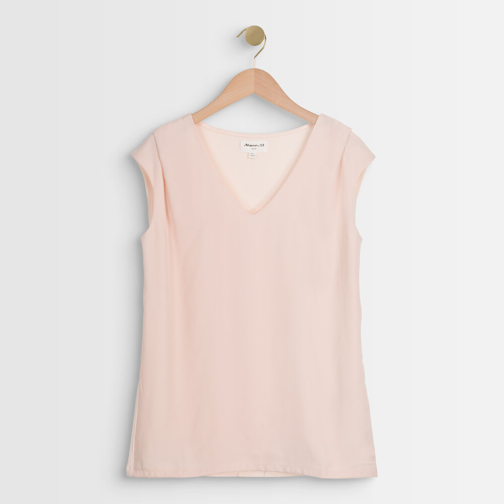 Blouse bimatière poudre neptune poudre.