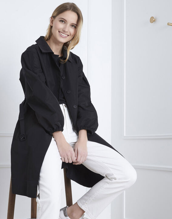 Trench noir ceinturé Daniela | 1-2-3 Trench noir ceinturé Daniela PhotoZ | 1-2-3